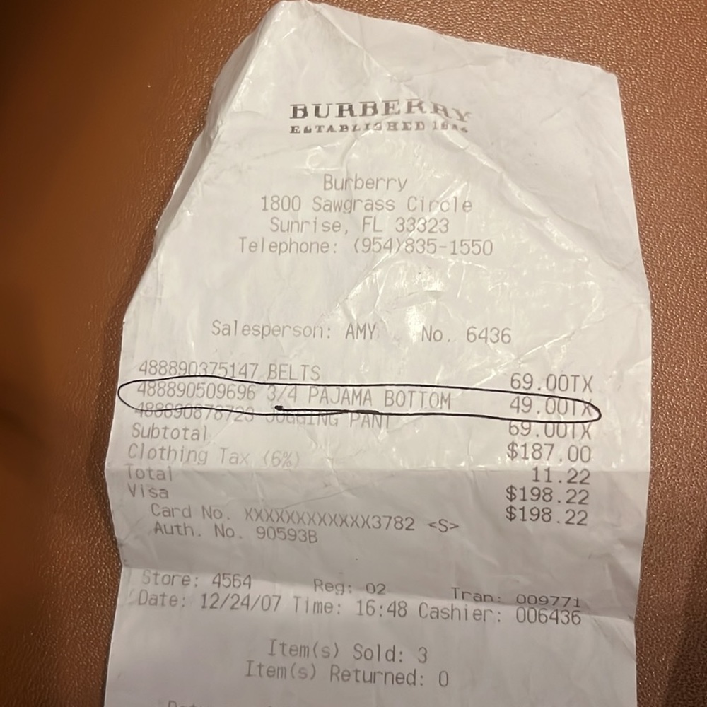 Authentic Burberry Receipt, Include It In Picture… - image 6